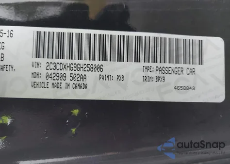 2016 Dodge Charger Sxt z USA, uszkodzony, nr VIN 2C3CDXHG9GH258006